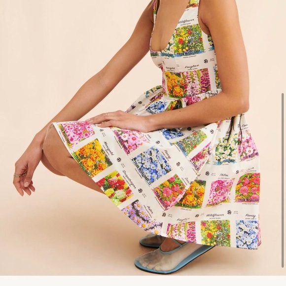 Tyler Mcgillivary Seed Packet dress size large Floral Print Sleeveless Dress - Picture 2 of 6